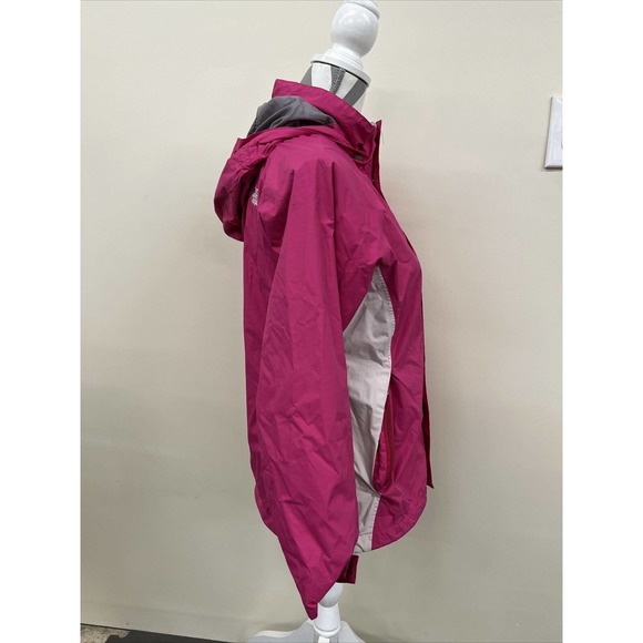 Girls The North Face Pink Grey Hooded HyVent Raincoat Windbreaker Child LG 14/16 - Picture 4 of 12